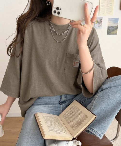 Java(ジャバ)の「《JaVa ジャバコラボ》古着風ストリートMIX。綿100%ヘヴィーウエイト胸ポケピグメントTシャツ(Tシャツ/カットソー・メンズ・イエロー/ブルー/オフホワイト/グリーン/インディゴブルー/ブラック/ブラウン/ボルドー・SMALL/MEDIUM/X-LARGE/LARGE)」の17枚目の写真
