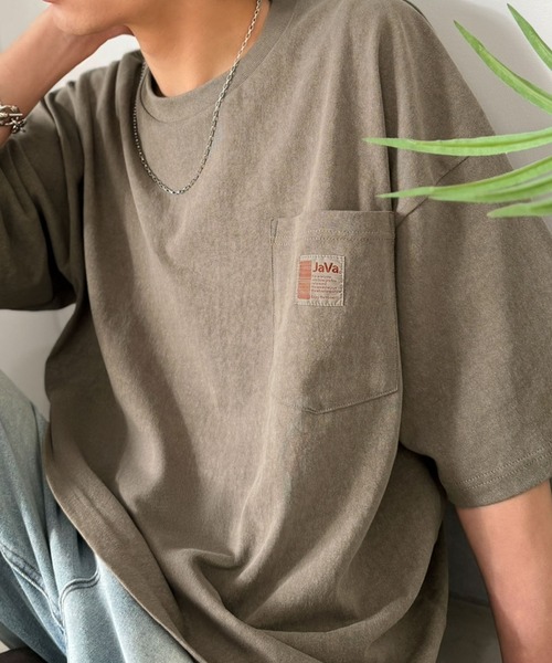 Java(ジャバ)の「《JaVa ジャバコラボ》古着風ストリートMIX。綿100%ヘヴィーウエイト胸ポケピグメントTシャツ(Tシャツ/カットソー・メンズ・イエロー/ブルー/オフホワイト/グリーン/インディゴブルー/ブラック/ブラウン/ボルドー・SMALL/MEDIUM/X-LARGE/LARGE)」の10枚目の写真