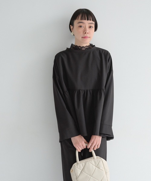PUAL CE CIN(ピュアルセシン)の「【Du noir】バックリボンペプラムブラウス(シャツ/ブラウス・レディース・ベージュ/ブラック・FREE)」の7枚目の写真