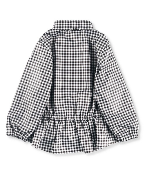 BRANSHES（ブランシェス）の「【撥水加工】裾フリルウィンドブレーカー（ナイロンジャケット・キッズ・ピンク/ブラック・90/100/110/120/130/140/150）」の10枚目の写真