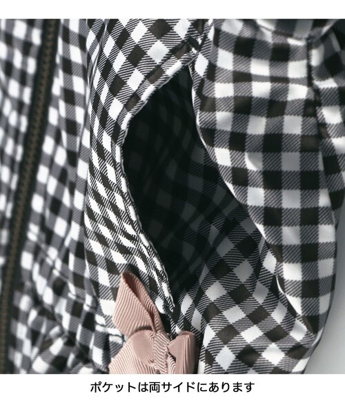 BRANSHES（ブランシェス）の「【撥水加工】裾フリルウィンドブレーカー（ナイロンジャケット・キッズ・ピンク/ブラック・90/100/110/120/130/140/150）」の15枚目の写真