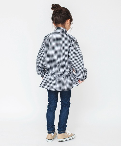 BRANSHES（ブランシェス）の「【撥水加工】裾フリルウィンドブレーカー（ナイロンジャケット・キッズ・ピンク/ブラック・90/100/110/120/130/140/150）」の5枚目の写真