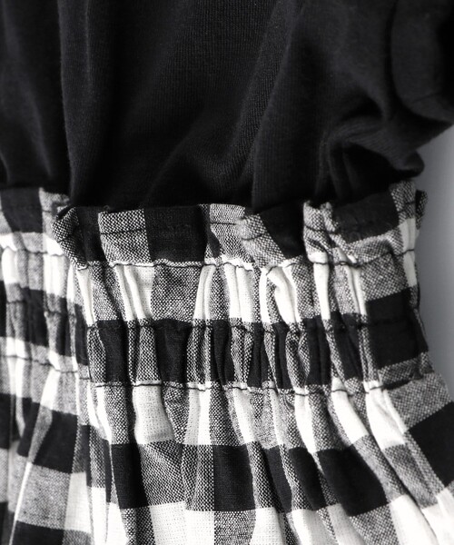 BRANSHES（ブランシェス）の「【WEB限定】ギンガムチェックドッキングワンピース（ワンピース・キッズ・ブラック/オフホワイト・100/110/120/130/140/150）」の8枚目の写真
