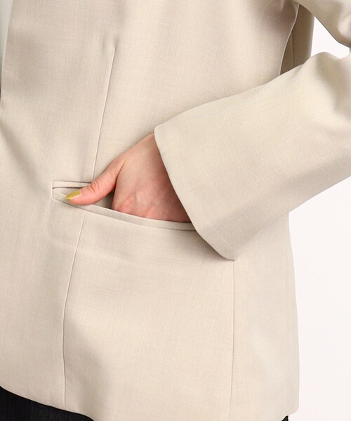 DRESKIP(ドレスキップ)の「◆【セットアップ可能/洗える】ツイルノ-カラージャケット(ノーカラージャケット・レディース・サンドベージュ/ブラック・02/03/04)」の9枚目の写真