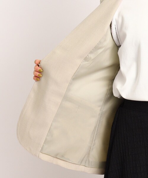 DRESKIP(ドレスキップ)の「◆【セットアップ可能/洗える】ツイルノ-カラージャケット(ノーカラージャケット・レディース・サンドベージュ/ブラック・02/03/04)」の10枚目の写真
