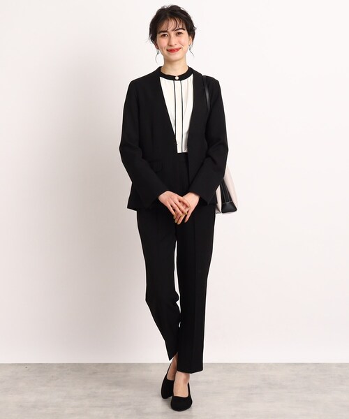 DRESKIP(ドレスキップ)の「◆【セットアップ可能/洗える】ツイルノ-カラージャケット(ノーカラージャケット・レディース・サンドベージュ/ブラック・02/03/04)」の15枚目の写真