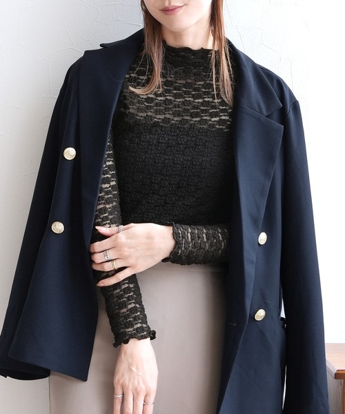 reca（レカ）の「【オンオフ問わず着れる！】シアーフラワーレーストップス（シャツ/ブラウス・レディース・ブラック/オフホワイト/ブラック系その他/ホワイト系その他/ベージュ系その他・FREE）」の22枚目の写真