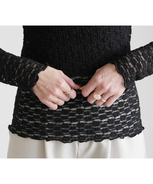 reca（レカ）の「【オンオフ問わず着れる！】シアーフラワーレーストップス（シャツ/ブラウス・レディース・ブラック/オフホワイト/ブラック系その他/ホワイト系その他/ベージュ系その他・FREE）」の14枚目の写真