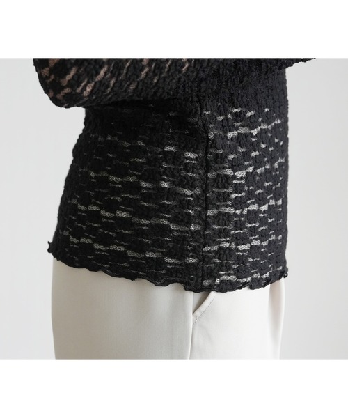 reca（レカ）の「【オンオフ問わず着れる！】シアーフラワーレーストップス（シャツ/ブラウス・レディース・ブラック/オフホワイト/ブラック系その他/ホワイト系その他/ベージュ系その他・FREE）」の15枚目の写真