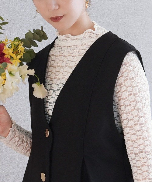 reca（レカ）の「【オンオフ問わず着れる！】シアーフラワーレーストップス（シャツ/ブラウス・レディース・ブラック/オフホワイト/ブラック系その他/ホワイト系その他/ベージュ系その他・FREE）」の19枚目の写真