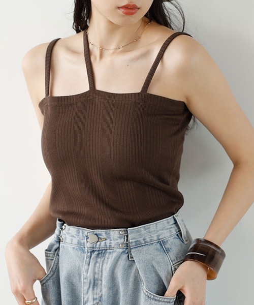 GeeRA（ジーラ）の「2WAY3ストラップランダムリブキャミソール（キャミソール・レディース・グレー/ブラウン/ブラック/アイボリー・SMALL/MEDIUM/LARGE/X-LARGE）」の14枚目の写真