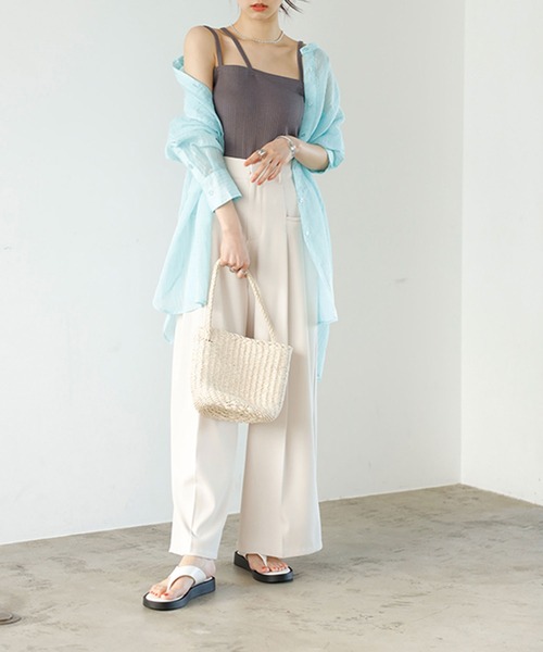 GeeRA（ジーラ）の「2WAY3ストラップランダムリブキャミソール（キャミソール・レディース・グレー/ブラウン/ブラック/アイボリー・SMALL/MEDIUM/LARGE/X-LARGE）」の13枚目の写真