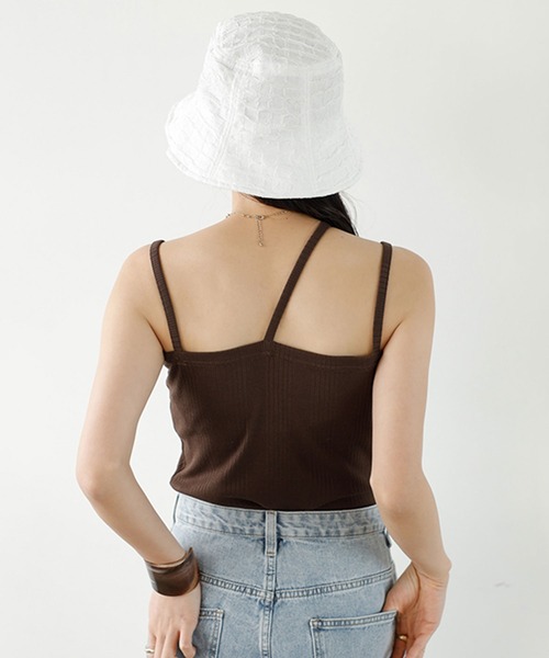 GeeRA（ジーラ）の「2WAY3ストラップランダムリブキャミソール（キャミソール・レディース・グレー/ブラウン/ブラック/アイボリー・SMALL/MEDIUM/LARGE/X-LARGE）」の15枚目の写真