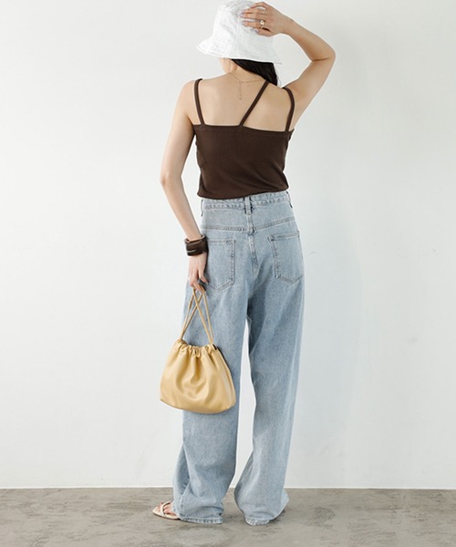 GeeRA（ジーラ）の「2WAY3ストラップランダムリブキャミソール（キャミソール・レディース・グレー/ブラウン/ブラック/アイボリー・SMALL/MEDIUM/LARGE/X-LARGE）」の16枚目の写真