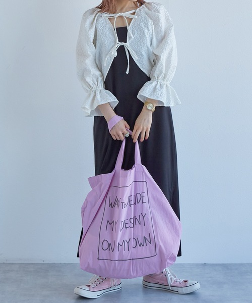 w closet（ダブルクローゼット）の「【前後2WAY】リボン付きカーディガン（シャツ/ブラウス・レディース・ブラック/サックスブルー/アイボリー/イエロー・FREE）」の8枚目の写真