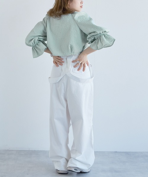 w closet（ダブルクローゼット）の「【前後2WAY】リボン付きカーディガン（シャツ/ブラウス・レディース・ブラック/サックスブルー/アイボリー/イエロー・FREE）」の22枚目の写真