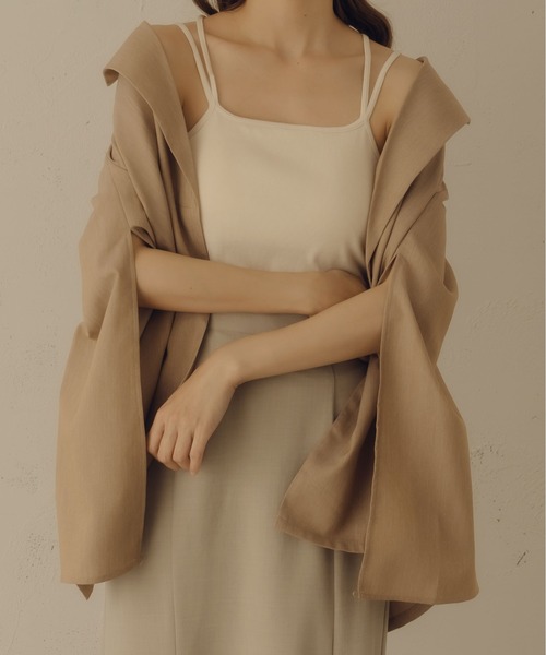 fupel（フぺル）の「カップ付きデザインキャミソール（キャミソール・レディース・ブラック/アイボリー/ブラウン系その他・FREE）」の7枚目の写真