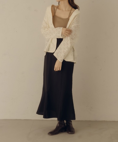 fupel（フぺル）の「カップ付きデザインキャミソール（キャミソール・レディース・ブラック/アイボリー/ブラウン系その他・FREE）」の15枚目の写真