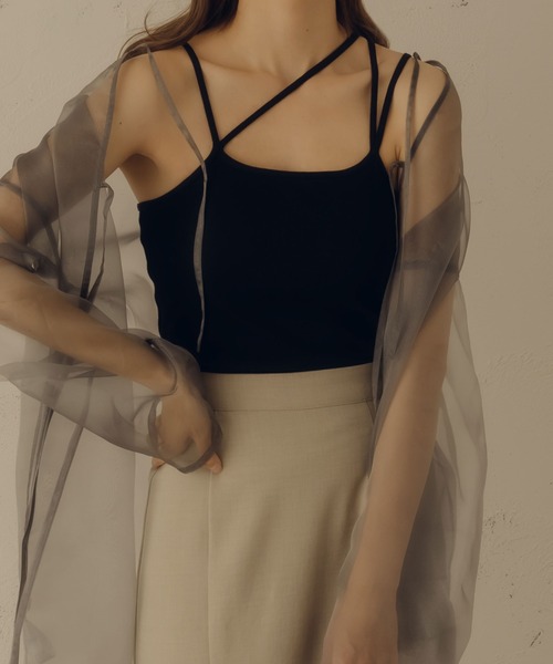 fupel（フぺル）の「カップ付きデザインキャミソール（キャミソール・レディース・ブラック/アイボリー/ブラウン系その他・FREE）」の16枚目の写真