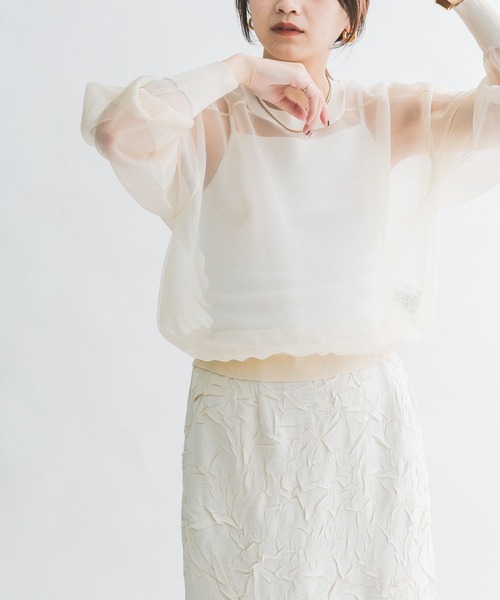 KBF（ケイビーエフ）の「ガラスニットプルオーバー（ニット/セーター・レディース・アイボリー/ネイビー/カーキ・ONE）」の16枚目の写真