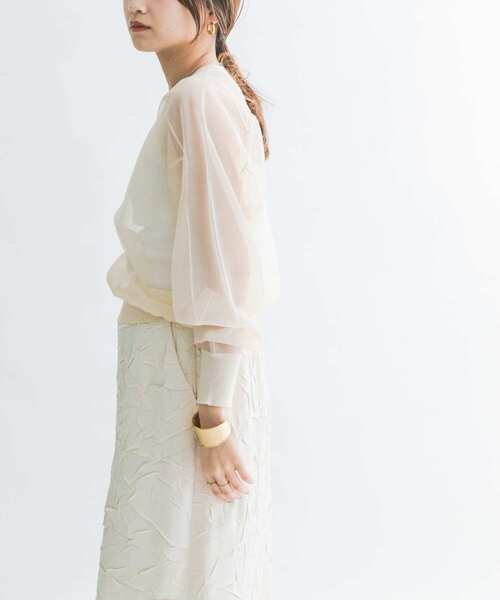 KBF（ケイビーエフ）の「ガラスニットプルオーバー（ニット/セーター・レディース・アイボリー/ネイビー/カーキ・ONE）」の12枚目の写真