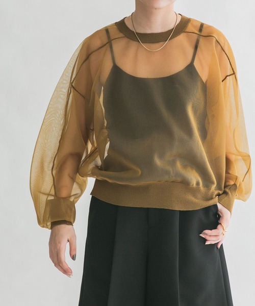 KBF（ケイビーエフ）の「ガラスニットプルオーバー（ニット/セーター・レディース・アイボリー/ネイビー/カーキ・ONE）」の5枚目の写真