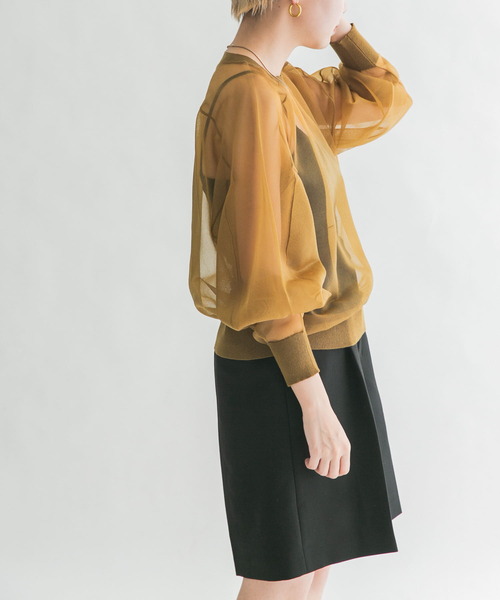 KBF（ケイビーエフ）の「ガラスニットプルオーバー（ニット/セーター・レディース・アイボリー/ネイビー/カーキ・ONE）」の9枚目の写真