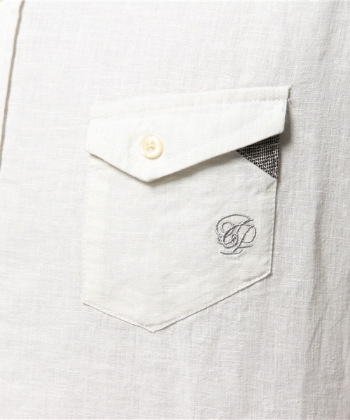 OUTLET（アウトレット）の「【CIAOPANIC TYPY】綿麻半袖ボタンダウンシャツ（シャツ/ブラウス・メンズ・イエロー/ブラック/ネイビー/ピンク/ホワイト/サックスブルー・SMALL/MEDIUM/LARGE）」の22枚目の写真