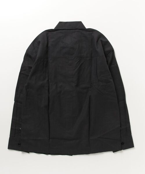 G-STAR(ジースター)の「OVERSIZED BOXY FIT SHIRT/リネンシャツ/オーバーサイズ/ビッグシルエット(シャツ/ブラウス・メンズ・ダークブラック/ブルー系その他・LARGE/MEDIUM/SMALL/X-LARGE/X-SMALL)」の14枚目の写真