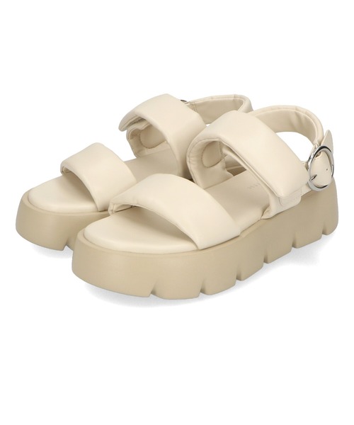 ORiental TRaffic(オリエンタルトラフィック)の「■パデットダブルベルト厚底サンダル/31233(サンダル・レディース・ブラック/グリーン/ホワイト・S/M/L/LL)」の4枚目の写真