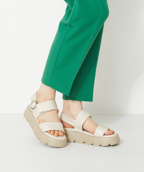 ORiental TRaffic(オリエンタルトラフィック)の「■パデットダブルベルト厚底サンダル/31233(サンダル・レディース・ブラック/グリーン/ホワイト・S/M/L/LL)」の19枚目の写真