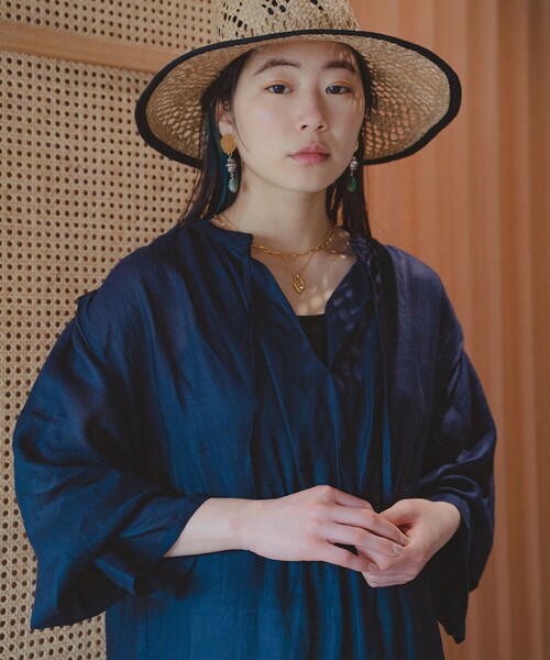 Aresense（アーセンス）の「Aresense/アーセンス シアーリネン シャツワンピース（シャツワンピース・レディース・グリーン/ブラック/オフホワイト・ﾌﾘ-）」の10枚目の写真