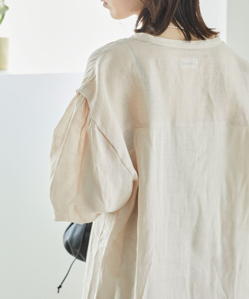 Aresense（アーセンス）の「Aresense/アーセンス シアーリネン シャツワンピース（シャツワンピース・レディース・グリーン/ブラック/オフホワイト・ﾌﾘ-）」の18枚目の写真