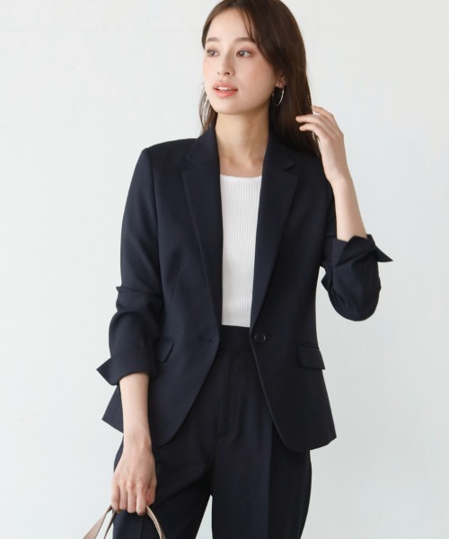 M.deux（エムドゥ）の「◎ハンドウォッシュテーラードジャケット◎（テーラードジャケット・レディース・ネイビー/ライトグレー・MEDIUM）」の14枚目の写真