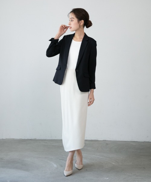 M.deux（エムドゥ）の「◎ハンドウォッシュテーラードジャケット◎（テーラードジャケット・レディース・ネイビー/ライトグレー・MEDIUM）」の15枚目の写真