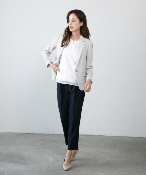 M.deux（エムドゥ）の「◎ハンドウォッシュテーラードジャケット◎（テーラードジャケット・レディース・ネイビー/ライトグレー・MEDIUM）」の16枚目の写真