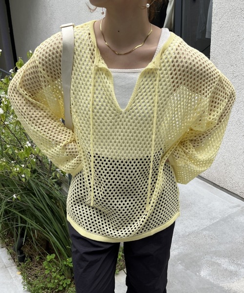 nemne store(ネンネストア)の「【低身長用サイズあり】前後2wayスキッパーメッシュプルオーバー(その他トップス・レディース・ブルー/ネイビー/アイボリー/イエロー・SMALL/MEDIUM)」の12枚目の写真