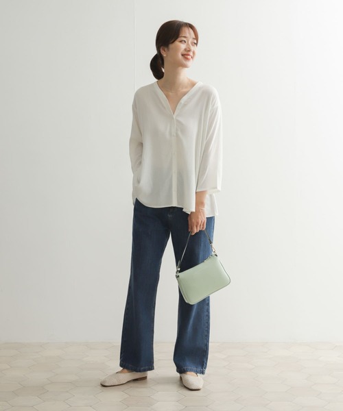 「URBAN RESEARCH DOORS」 長袖ブラウス MEDIUM ブルー レディース URBAN RESEARCH DOORS 「URBAN DOORS」 長袖ブラウス MEDIUM