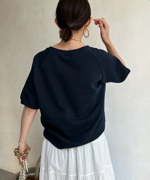 DouDou（ドゥドゥ）の「Helloフワリー刺繍半袖スウェット（スウェット・レディース・ネイビー/グレー/オフホワイト・FREE）」の22枚目の写真