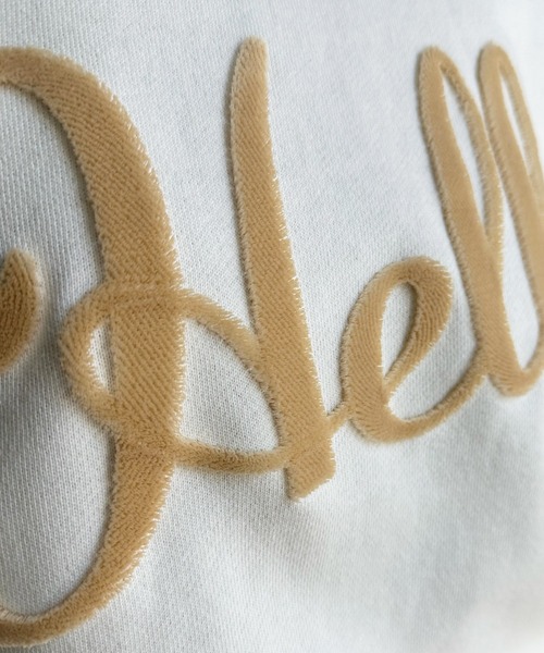 DouDou（ドゥドゥ）の「Helloフワリー刺繍半袖スウェット（スウェット・レディース・ネイビー/グレー/オフホワイト・FREE）」の13枚目の写真