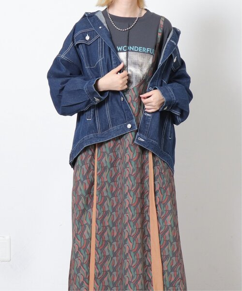 DOUBLE NAME(ダブルネーム)の「オリジナルプリント異素材キャミワンピース(ワンピース・レディース・ベージュ/スミクロ/ネイビー・FREE)」の21枚目の写真