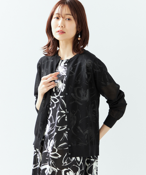 A/C DESIGN BY ALPHA CUBIC(エーシーデザインバイアルファキュービック)の「【洗濯可能】シアーカーディガン(カーディガン/ボレロ・レディース・ライトグレー/ブラック・M/L/LL)」の18枚目の写真