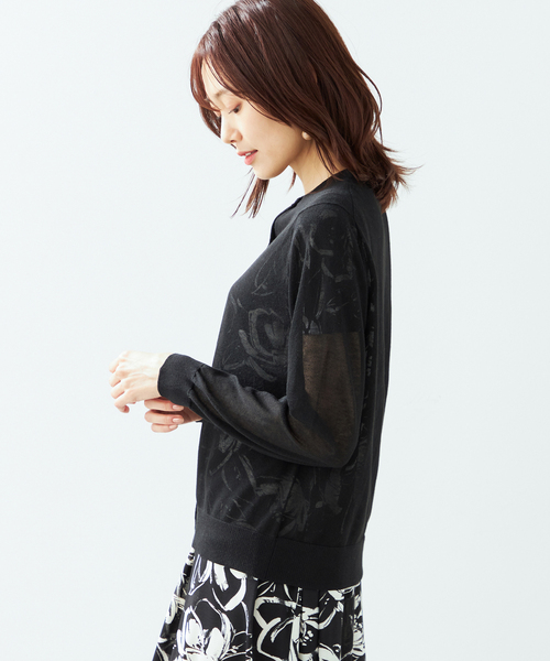 A/C DESIGN BY ALPHA CUBIC(エーシーデザインバイアルファキュービック)の「【洗濯可能】シアーカーディガン(カーディガン/ボレロ・レディース・ライトグレー/ブラック・M/L/LL)」の13枚目の写真