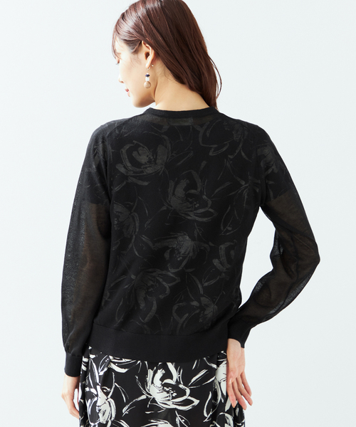 A/C DESIGN BY ALPHA CUBIC(エーシーデザインバイアルファキュービック)の「【洗濯可能】シアーカーディガン(カーディガン/ボレロ・レディース・ライトグレー/ブラック・M/L/LL)」の9枚目の写真