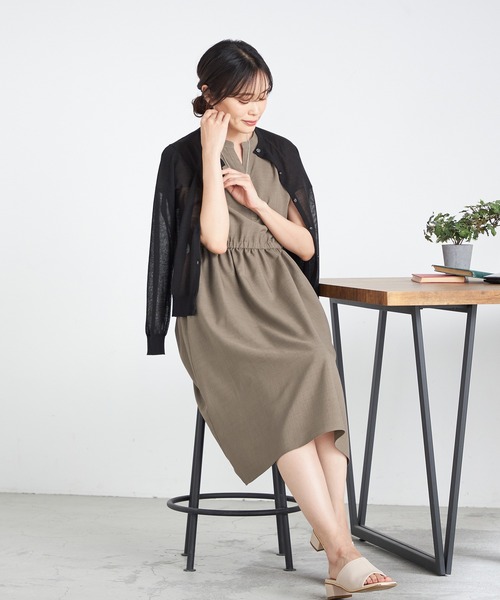 A/C DESIGN BY ALPHA CUBIC(エーシーデザインバイアルファキュービック)の「【洗濯可能】シアーカーディガン(カーディガン/ボレロ・レディース・ライトグレー/ブラック・M/L/LL)」の16枚目の写真