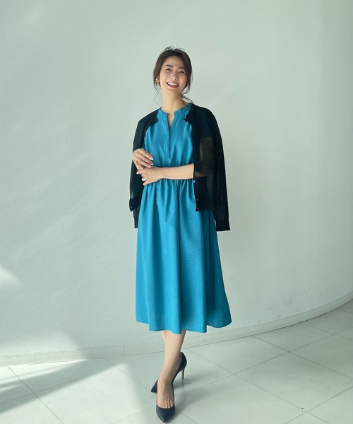 A/C DESIGN BY ALPHA CUBIC(エーシーデザインバイアルファキュービック)の「【洗濯可能】シアーカーディガン(カーディガン/ボレロ・レディース・ライトグレー/ブラック・M/L/LL)」の3枚目の写真