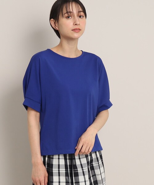 Dessin(デッサン)の「◆【接触冷感・二の腕カバー】リラクシーカットソー(Tシャツ/カットソー・レディース・ブルー/ネイビー系/ブラック/ホワイト系・00/02/01/03)」の3枚目の写真
