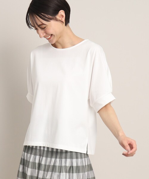 Dessin(デッサン)の「◆【接触冷感・二の腕カバー】リラクシーカットソー(Tシャツ/カットソー・レディース・ブルー/ネイビー系/ブラック/ホワイト系・00/02/01/03)」の8枚目の写真