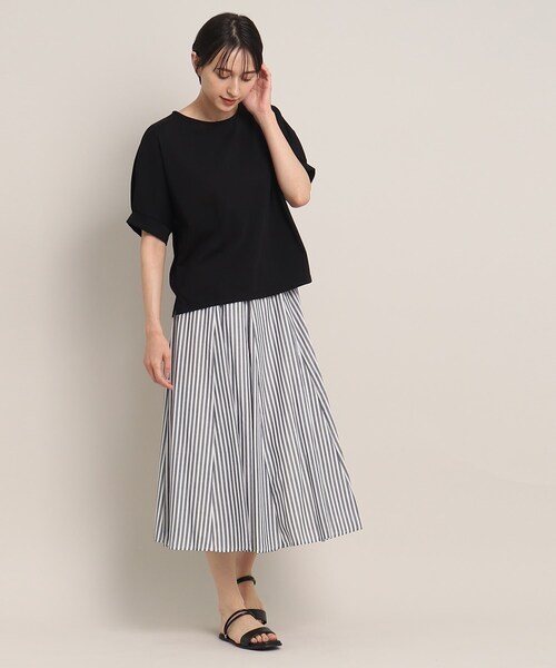 Dessin(デッサン)の「◆【接触冷感・二の腕カバー】リラクシーカットソー(Tシャツ/カットソー・レディース・ブルー/ネイビー系/ブラック/ホワイト系・00/02/01/03)」の10枚目の写真