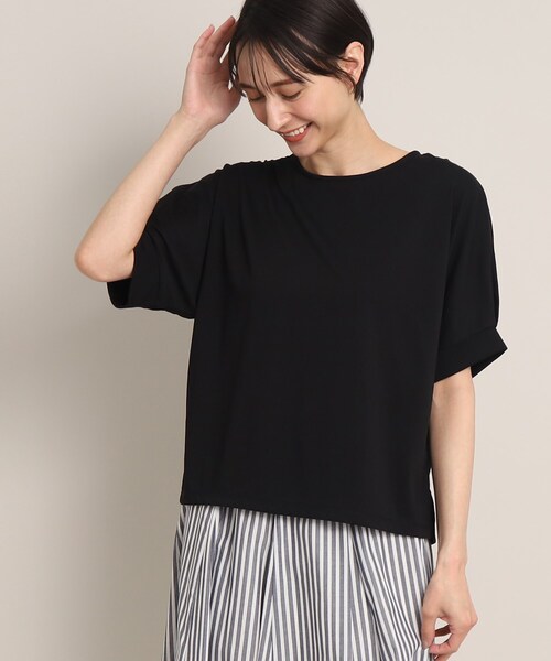 Dessin(デッサン)の「◆【接触冷感・二の腕カバー】リラクシーカットソー(Tシャツ/カットソー・レディース・ブルー/ネイビー系/ブラック/ホワイト系・00/02/01/03)」の12枚目の写真